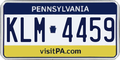 PA license plate KLM4459