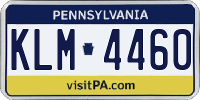 PA license plate KLM4460