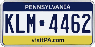 PA license plate KLM4462