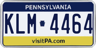 PA license plate KLM4464