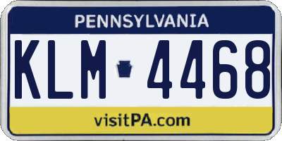 PA license plate KLM4468