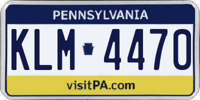 PA license plate KLM4470