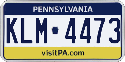 PA license plate KLM4473