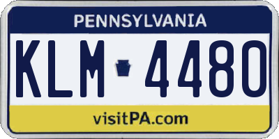 PA license plate KLM4480