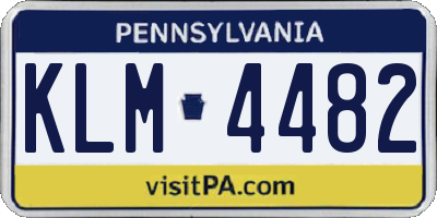 PA license plate KLM4482