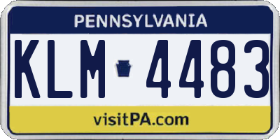 PA license plate KLM4483