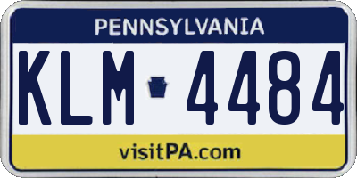 PA license plate KLM4484