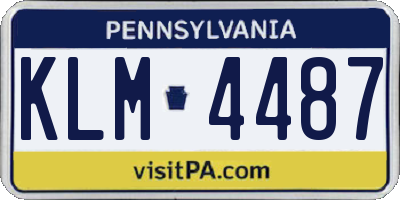 PA license plate KLM4487