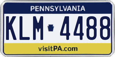 PA license plate KLM4488
