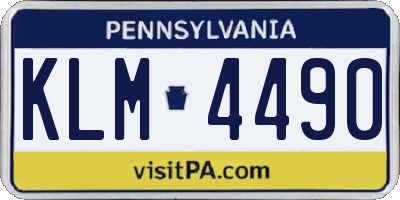 PA license plate KLM4490