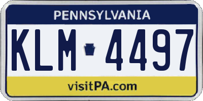 PA license plate KLM4497