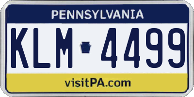 PA license plate KLM4499