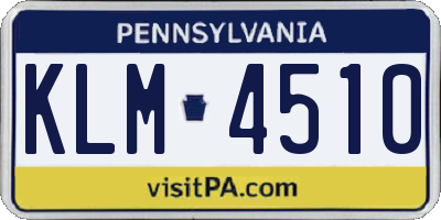 PA license plate KLM4510