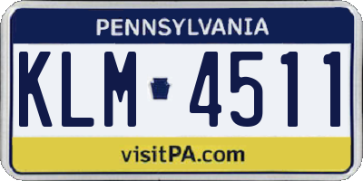 PA license plate KLM4511