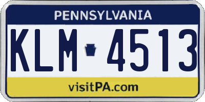PA license plate KLM4513