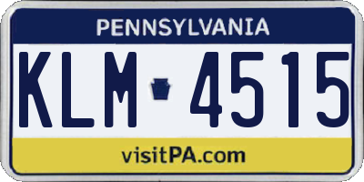 PA license plate KLM4515