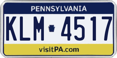 PA license plate KLM4517