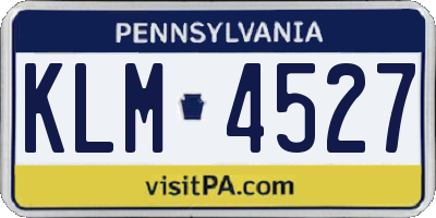 PA license plate KLM4527