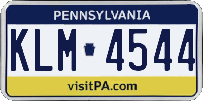 PA license plate KLM4544