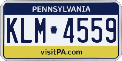 PA license plate KLM4559