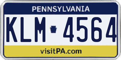PA license plate KLM4564