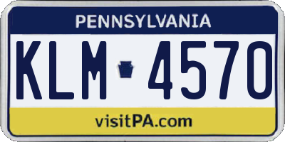 PA license plate KLM4570