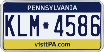 PA license plate KLM4586