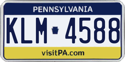 PA license plate KLM4588