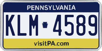 PA license plate KLM4589