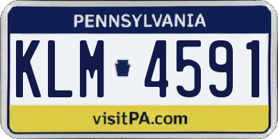 PA license plate KLM4591