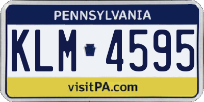 PA license plate KLM4595