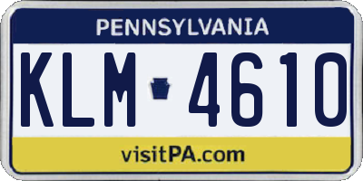 PA license plate KLM4610