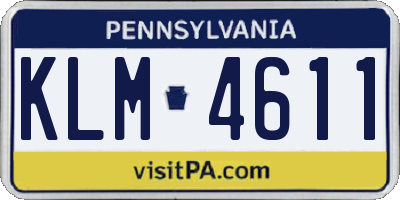 PA license plate KLM4611