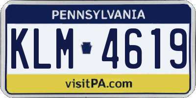 PA license plate KLM4619
