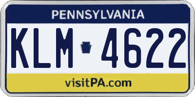 PA license plate KLM4622