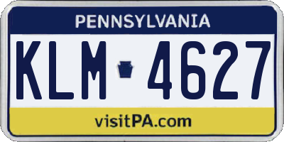 PA license plate KLM4627