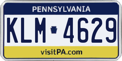 PA license plate KLM4629
