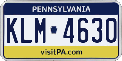 PA license plate KLM4630