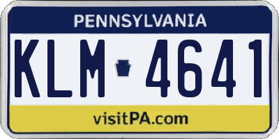 PA license plate KLM4641