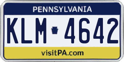 PA license plate KLM4642