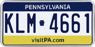 PA license plate KLM4661