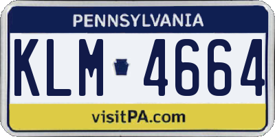 PA license plate KLM4664