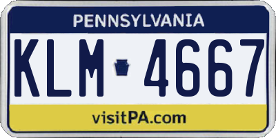 PA license plate KLM4667