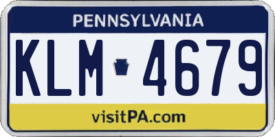 PA license plate KLM4679