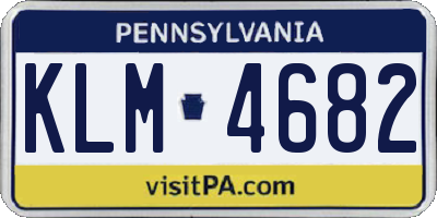 PA license plate KLM4682