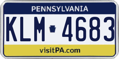 PA license plate KLM4683