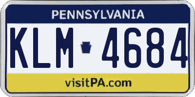 PA license plate KLM4684