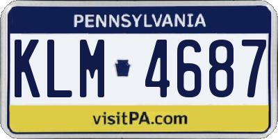 PA license plate KLM4687