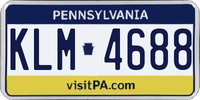 PA license plate KLM4688