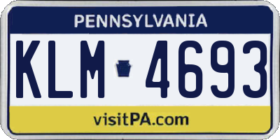 PA license plate KLM4693